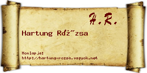 Hartung Rózsa névjegykártya