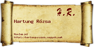 Hartung Rózsa névjegykártya